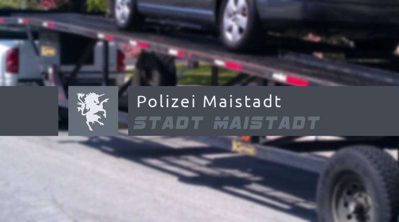 Polizei Maistadt - Autotransporter verliert Neuwagen. 112% Teamwork. Funkspiel Maistadt